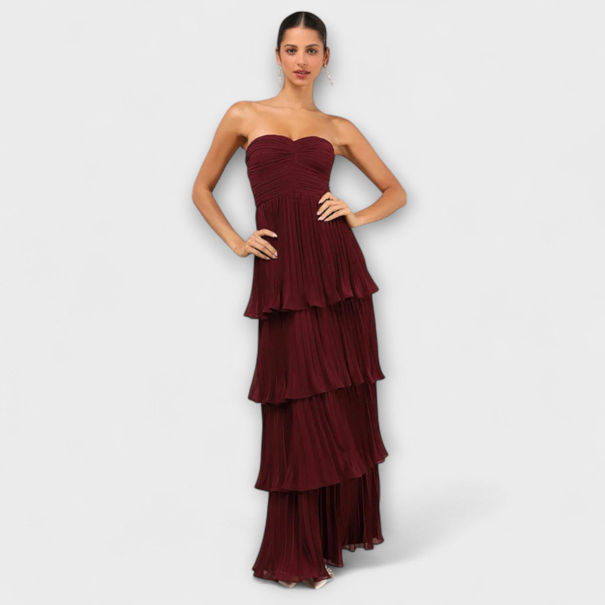 MARÍA JOSÉ JOSÉ | Vestido maxi sin tirantes plastificado