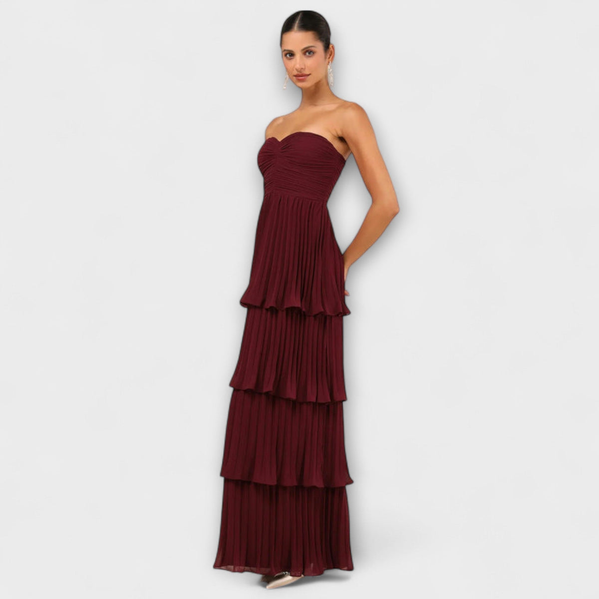MARÍA JOSÉ JOSÉ | Vestido maxi sin tirantes plastificado