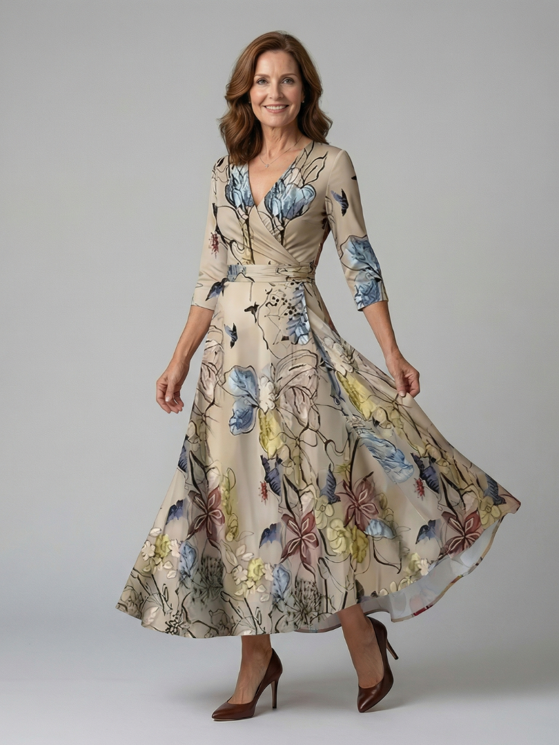ANDREA | Vestido maxi con escote cruzado