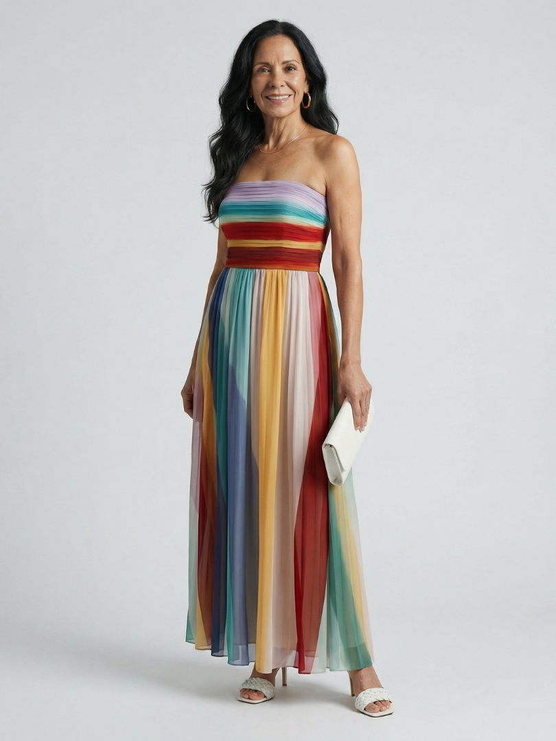CAROLINA | Vestido maxi a rayas