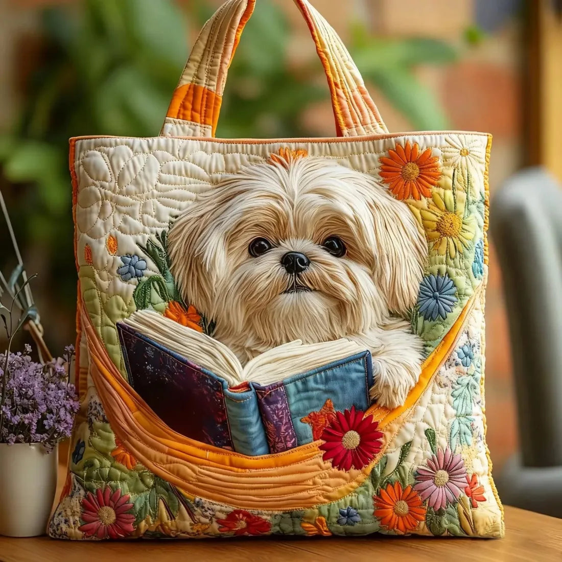 PAOLA | Bolso artesanal con estampado de Shih Tzu
