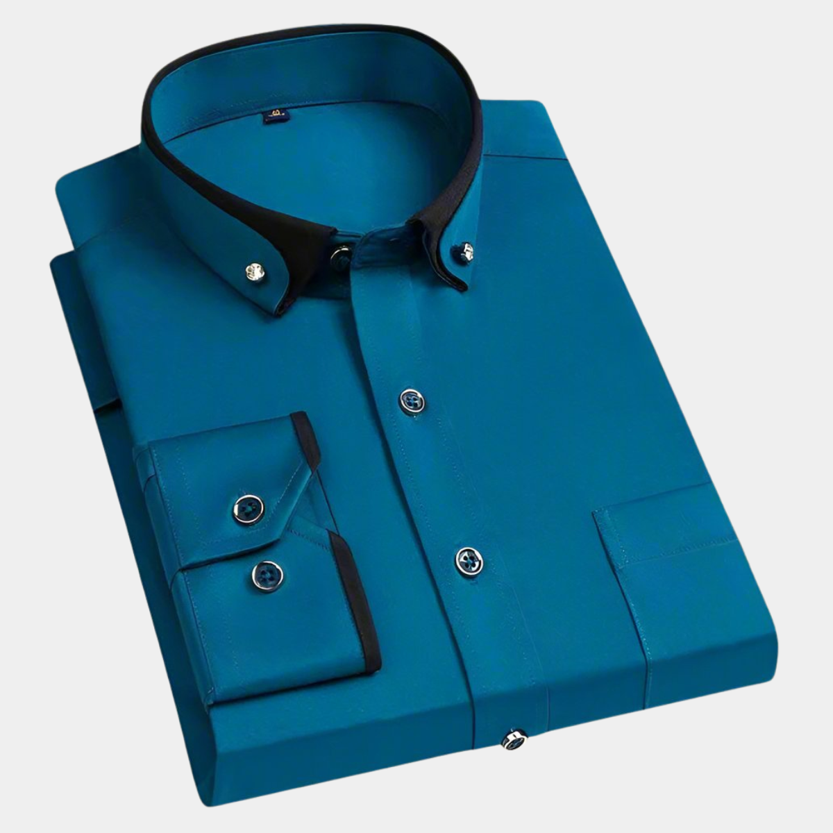 SEBASTIÁN | Camisa azul clara con cuello en contraste