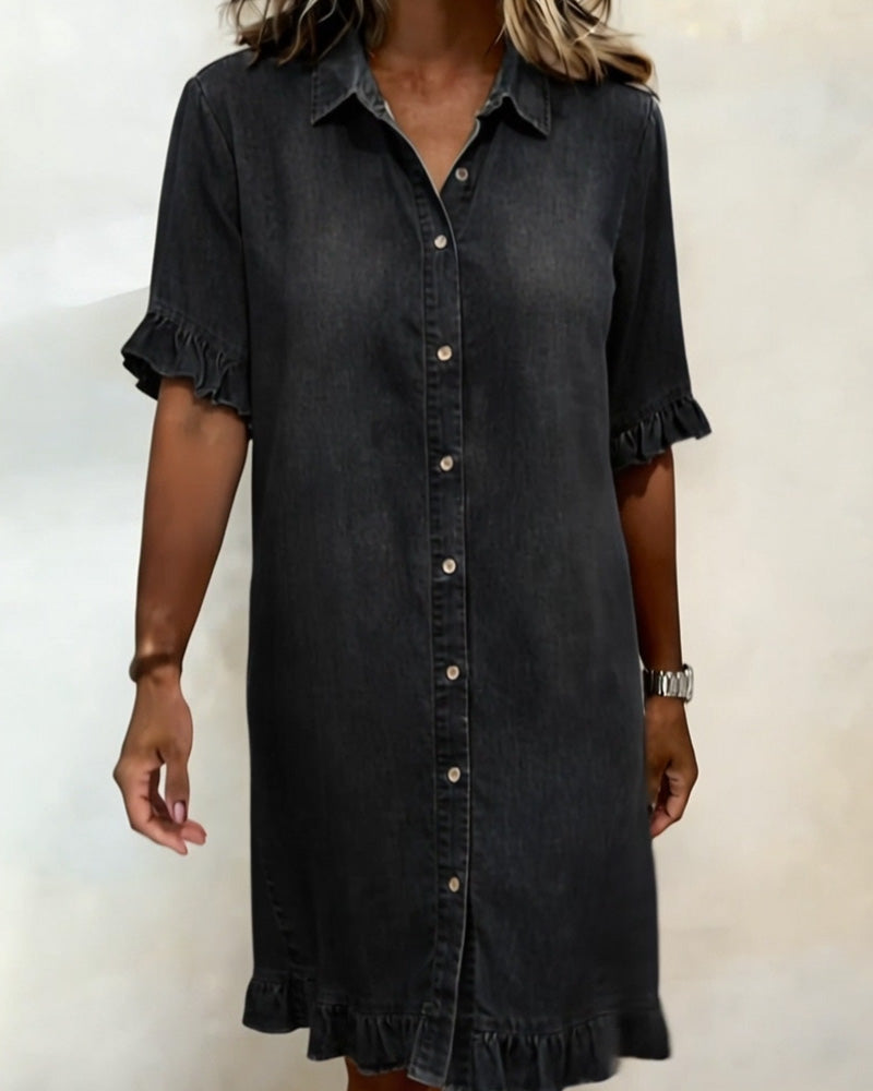 XIMENA | Vestido denim con volantes