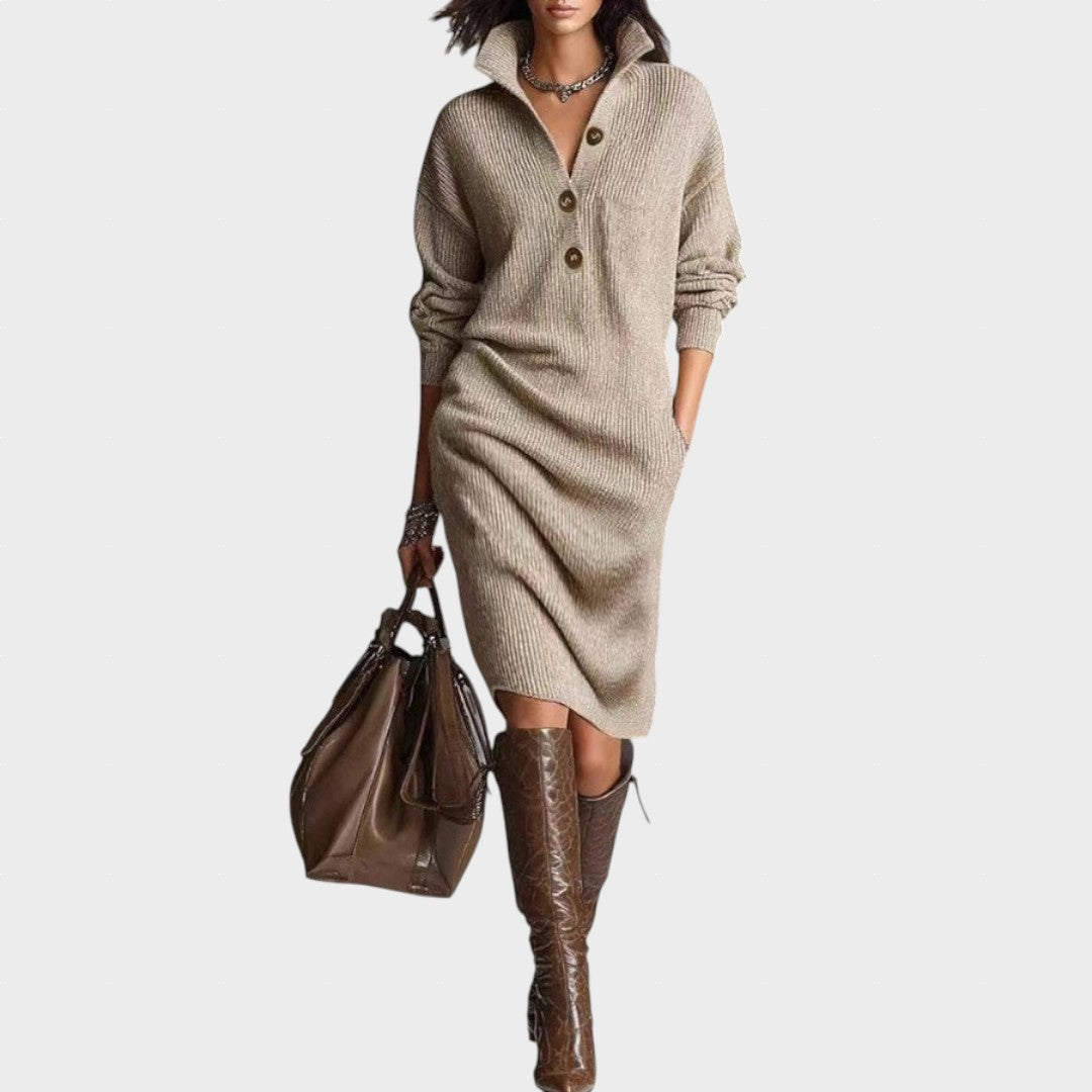 VICTORIA | Vestido de punto con cuello alto