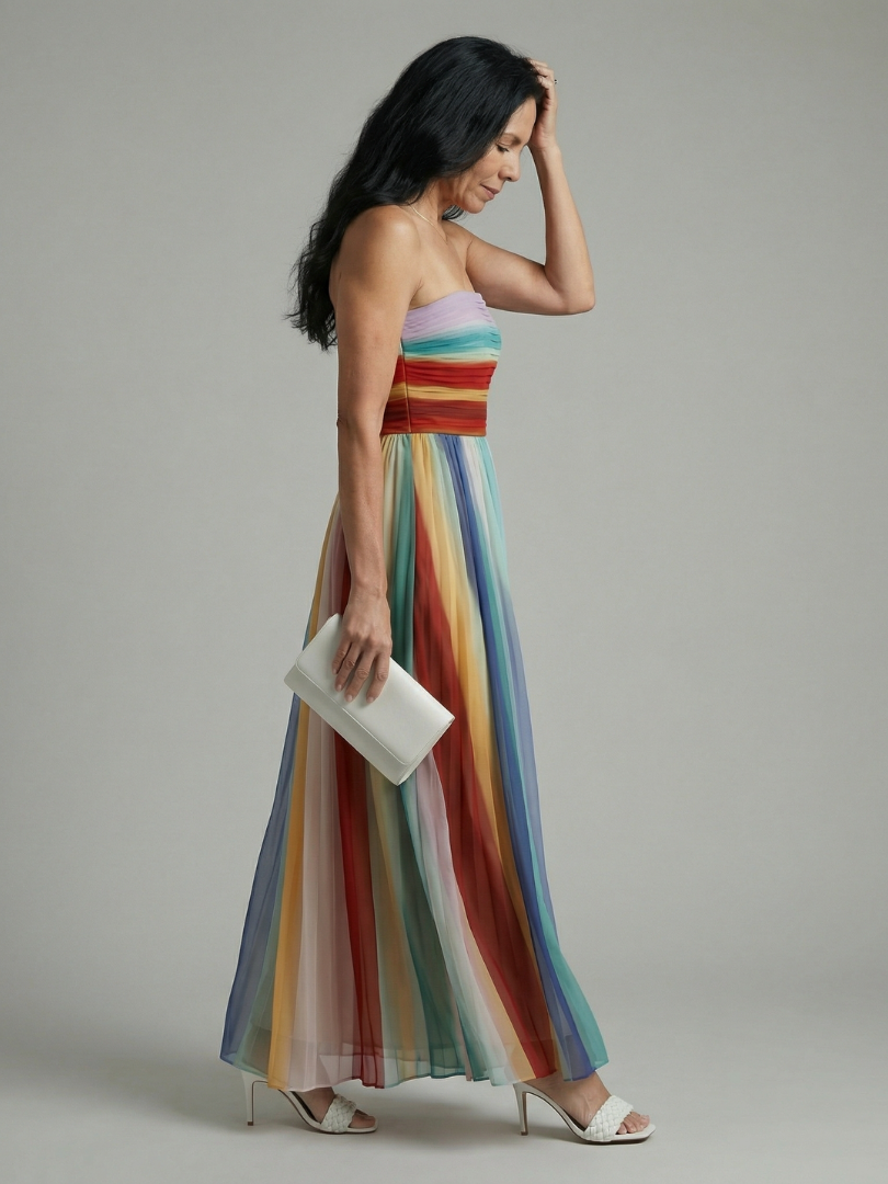 CAROLINA | Vestido maxi a rayas