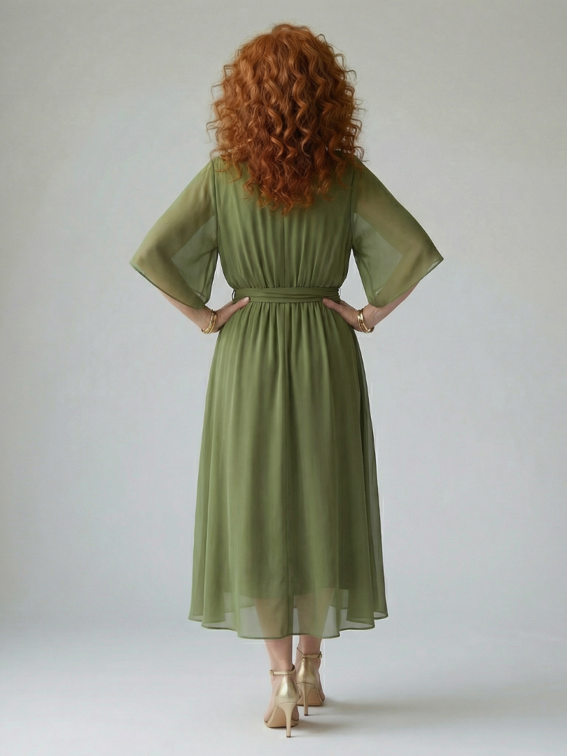 DOLORES | Vestido midi drapeado