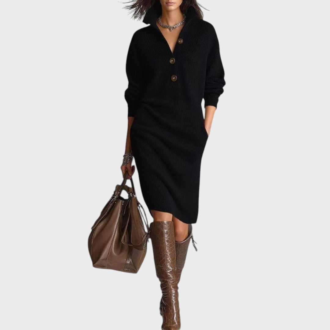 VICTORIA | Vestido de punto con cuello alto