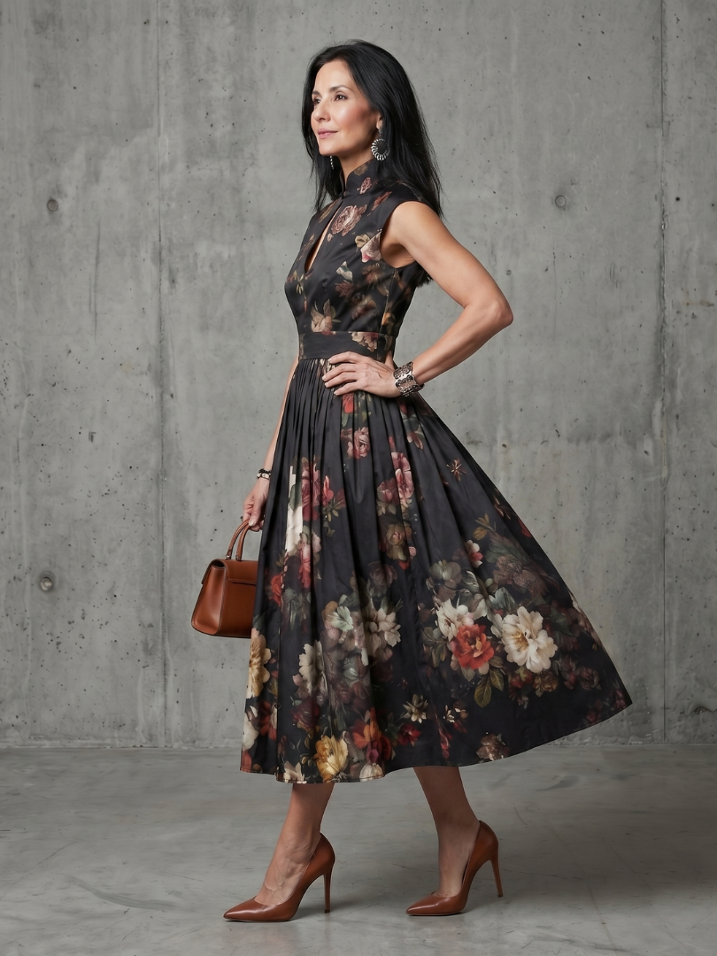 PILAR | Vestido midi plisado