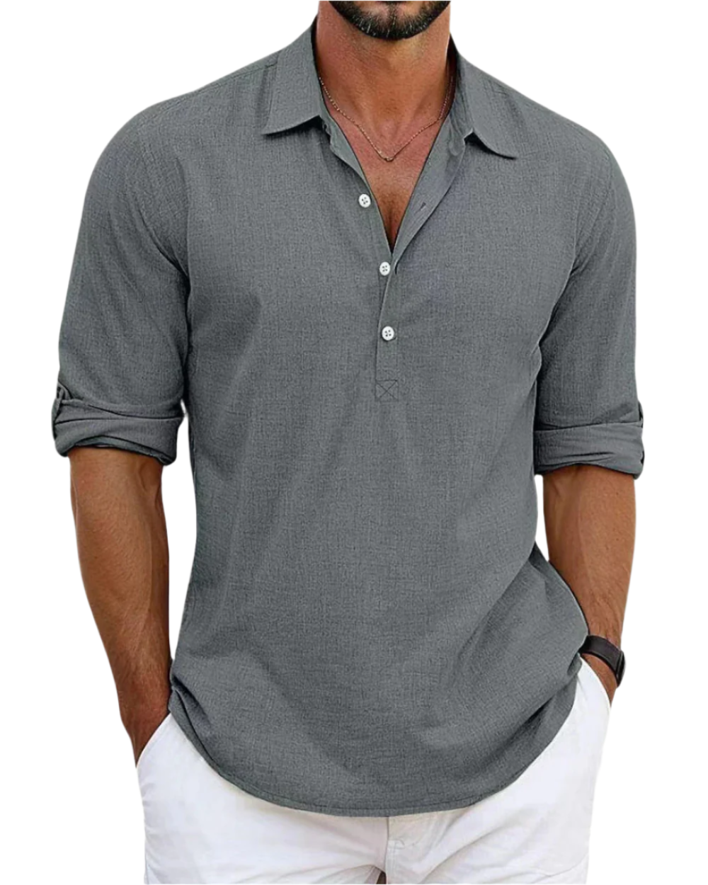 ADRIÁN | Camisa de lino con corte entallado