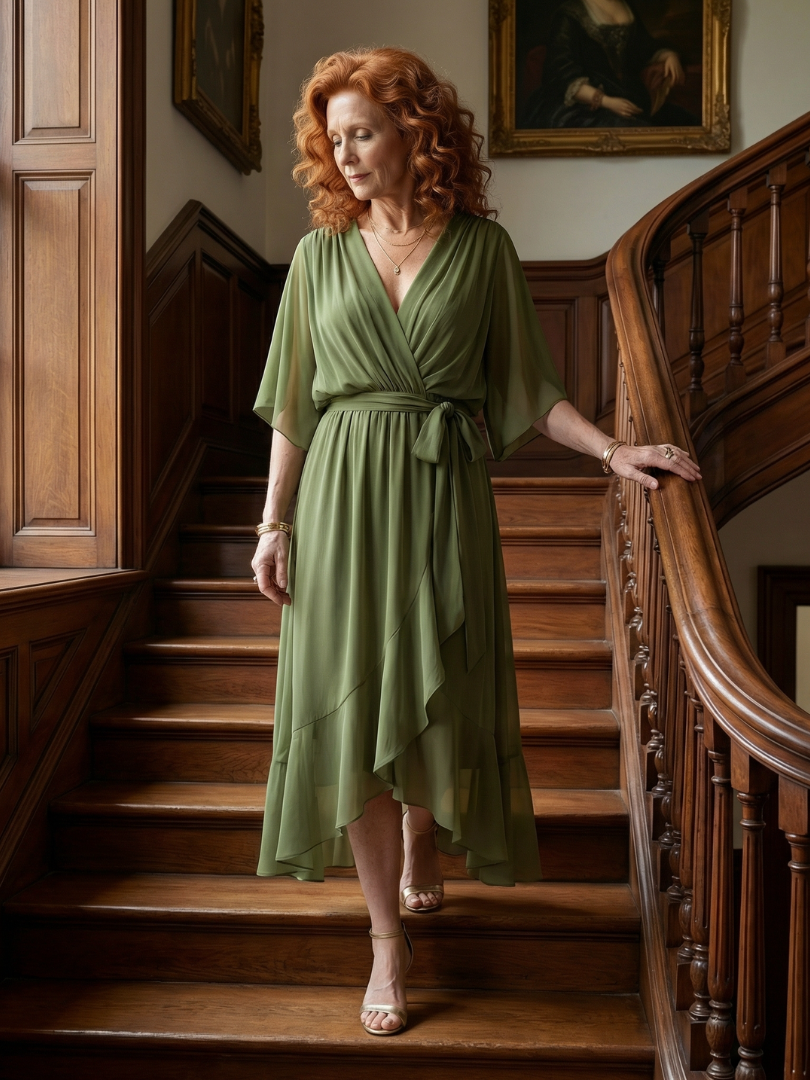 DOLORES | Vestido midi drapeado