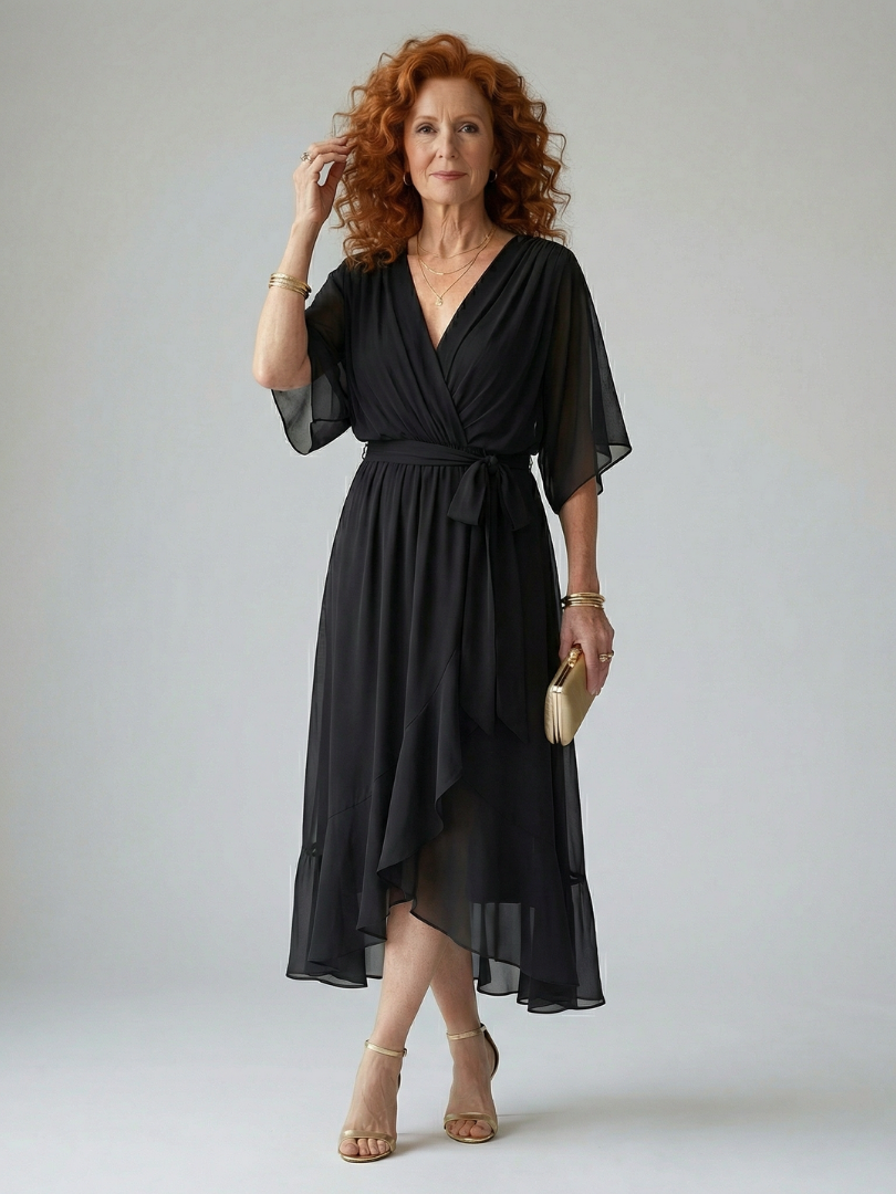 DOLORES | Vestido midi drapeado