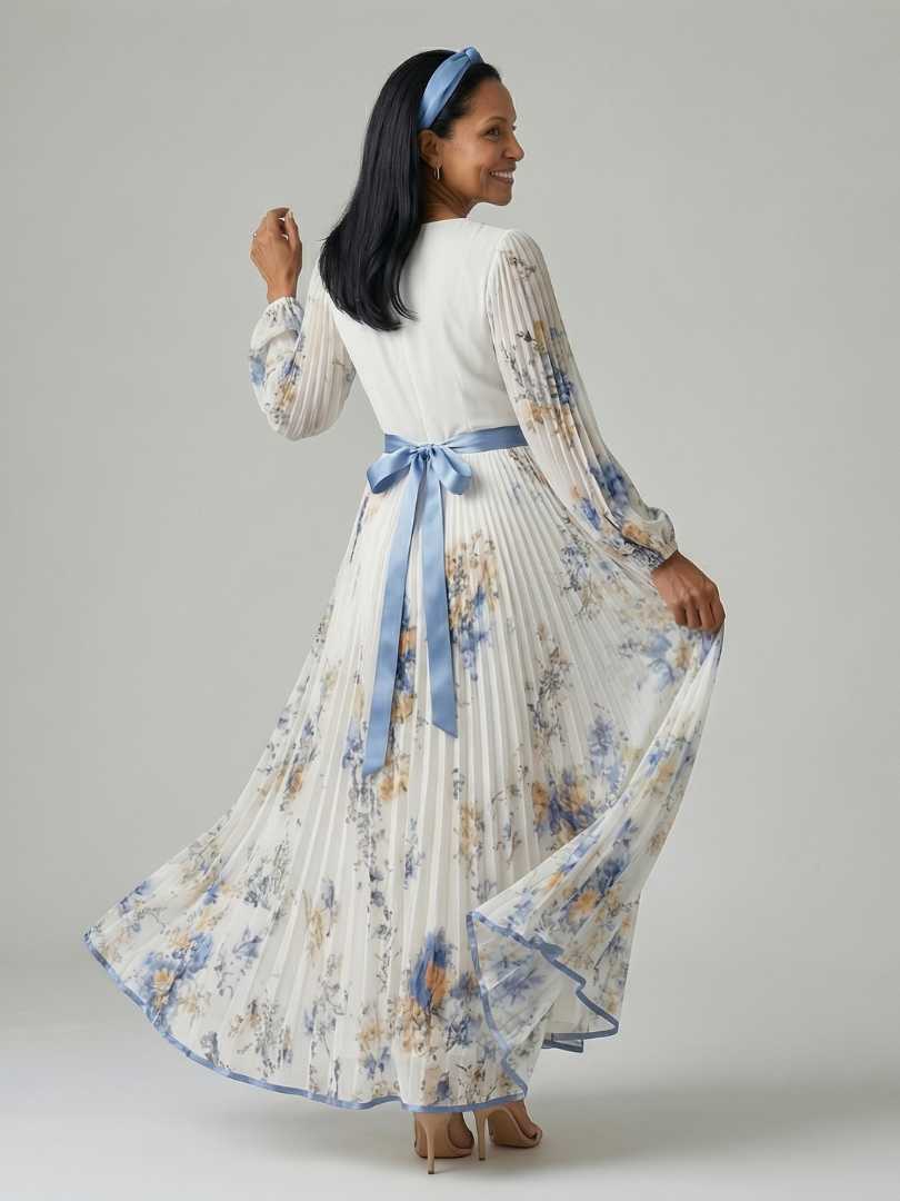 NATALIA | Vestido midi plisado