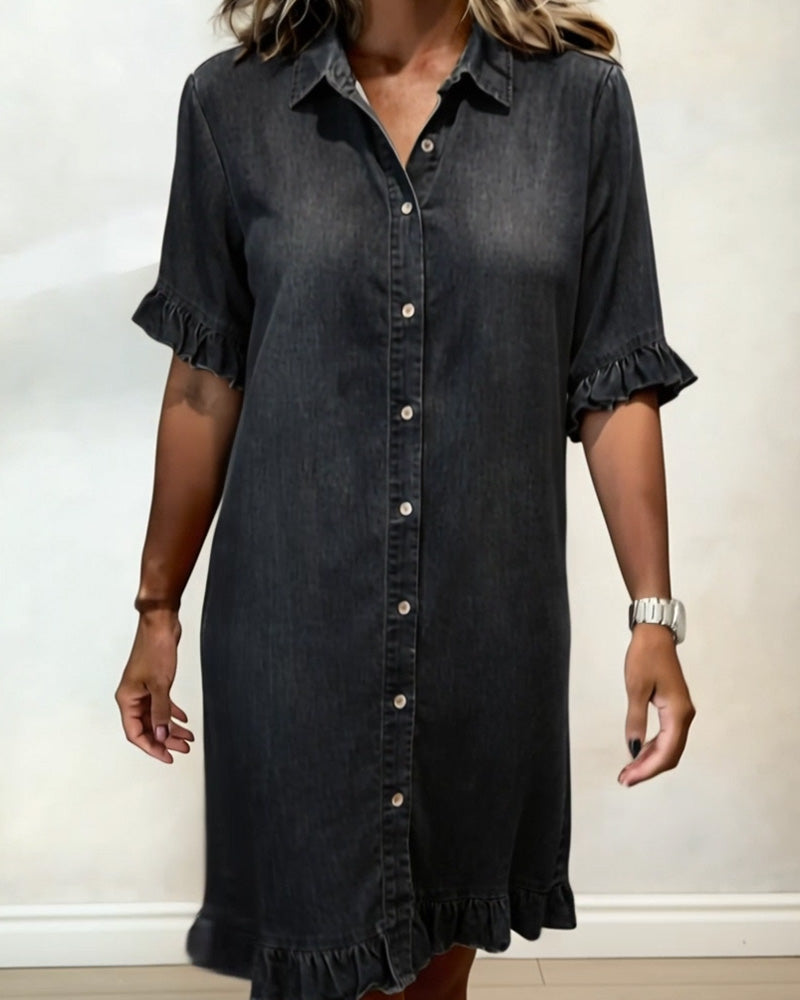 XIMENA | Vestido denim con volantes