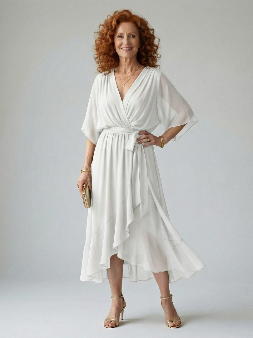 DOLORES | Vestido midi drapeado