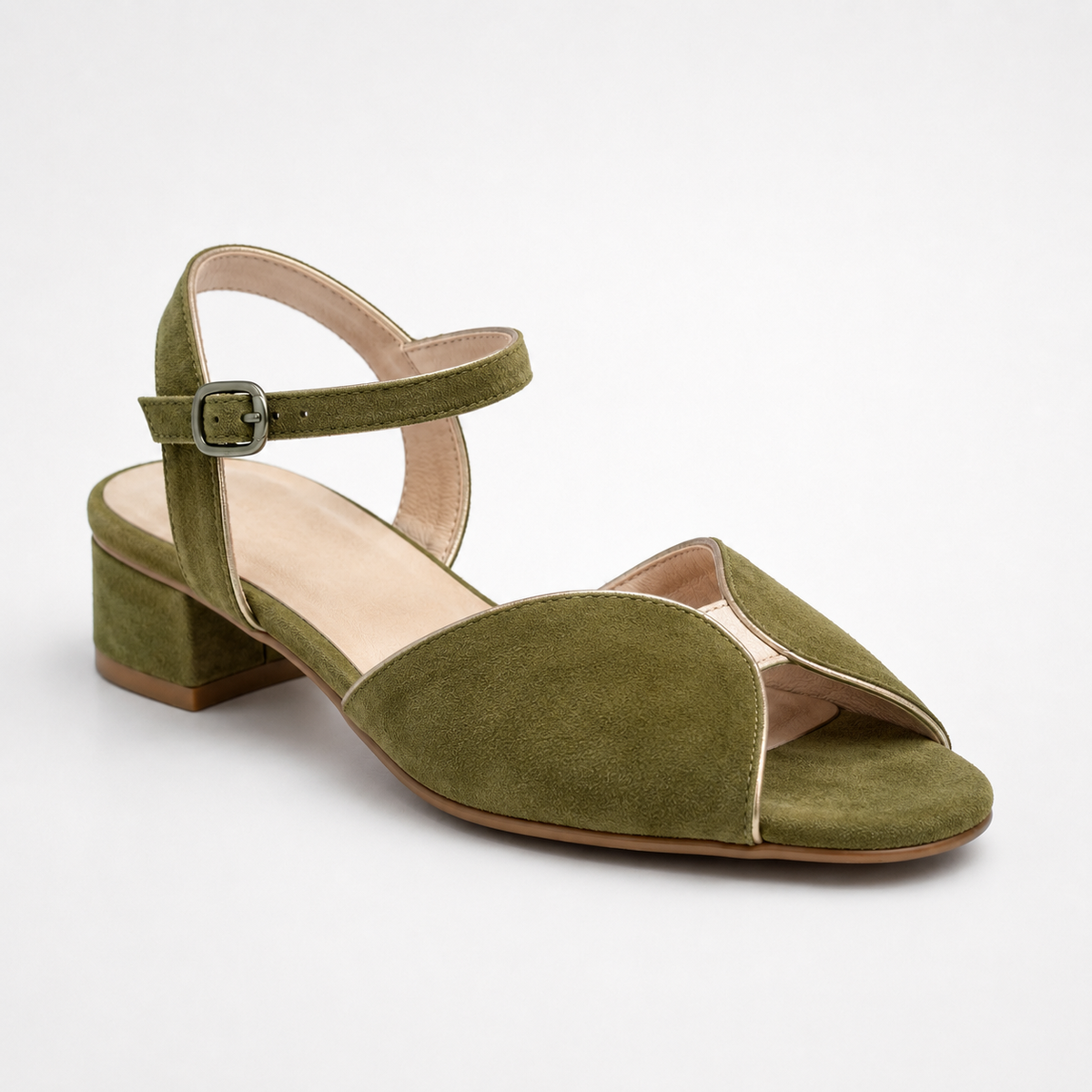 ROMINA | Sandalias en verde salvia