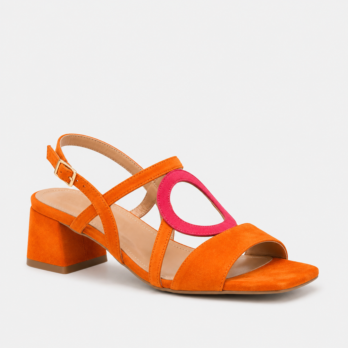 PAOLA | Sandalias de tacón con detalle circular