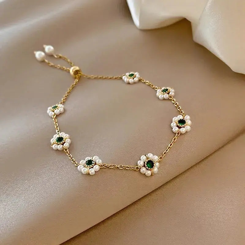 MARÍA JOSÉ JOSÉ | Pulsera con cristales verdes