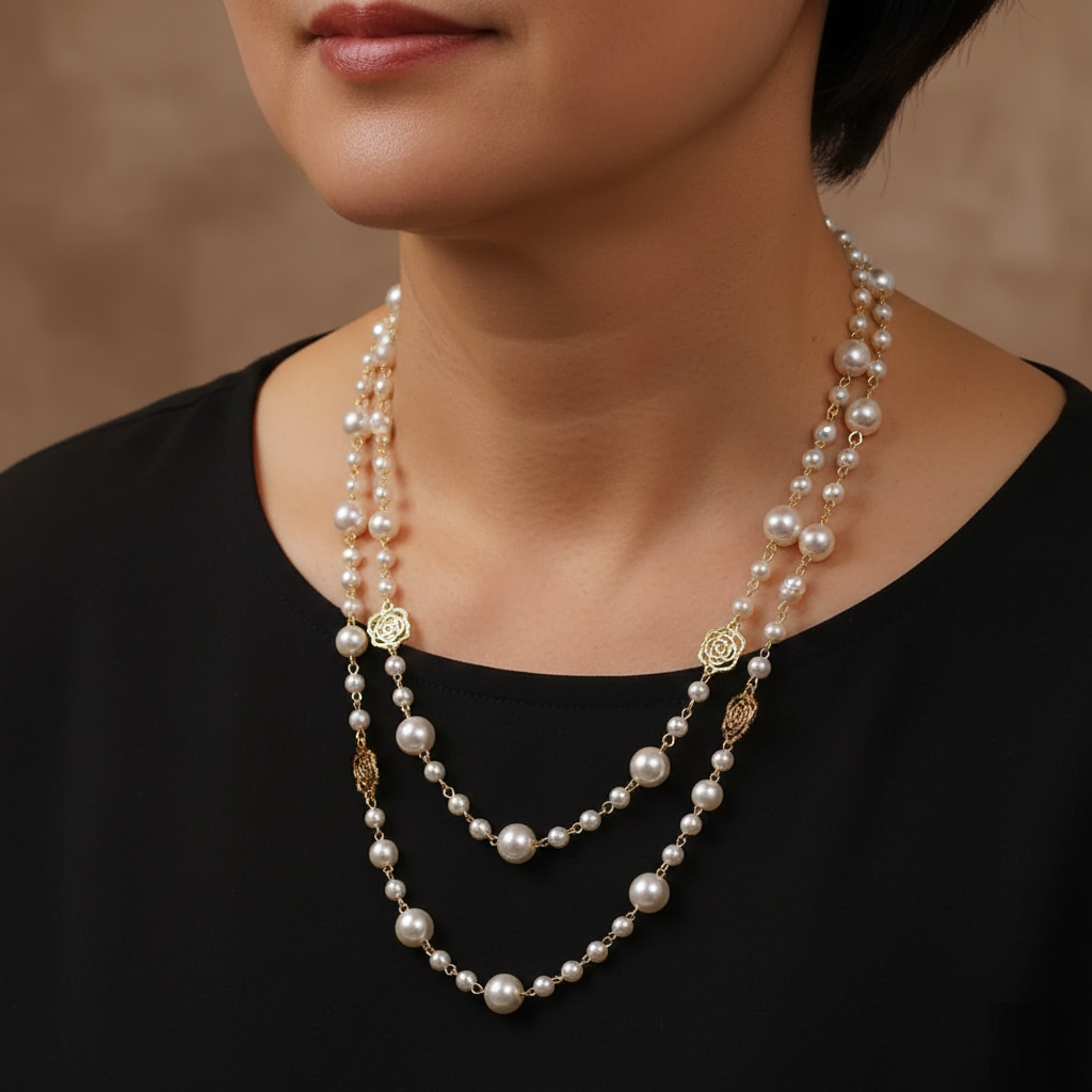 SOFÍA | Collar con perla dorado