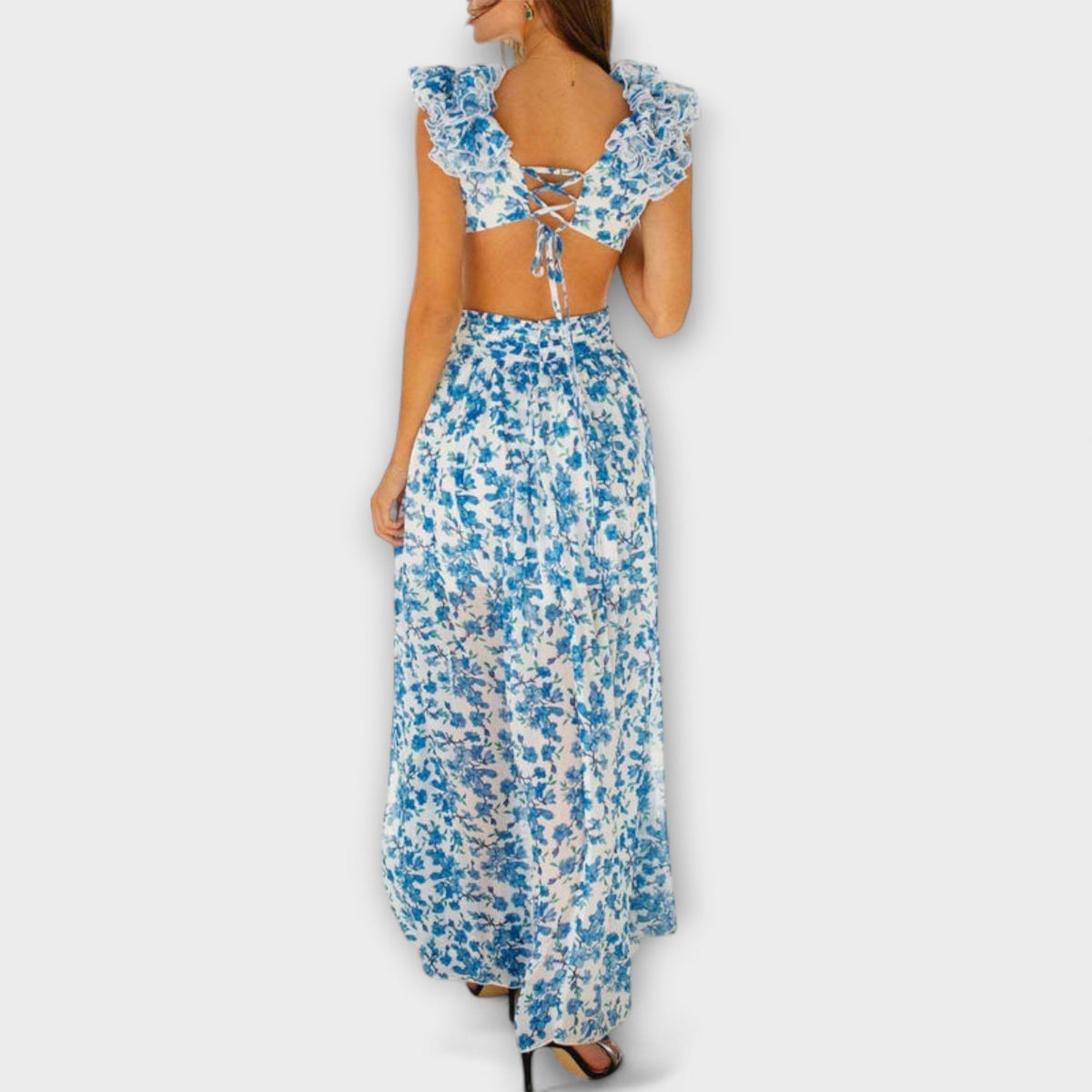 ISABELLA | Vestido maxi con volantes