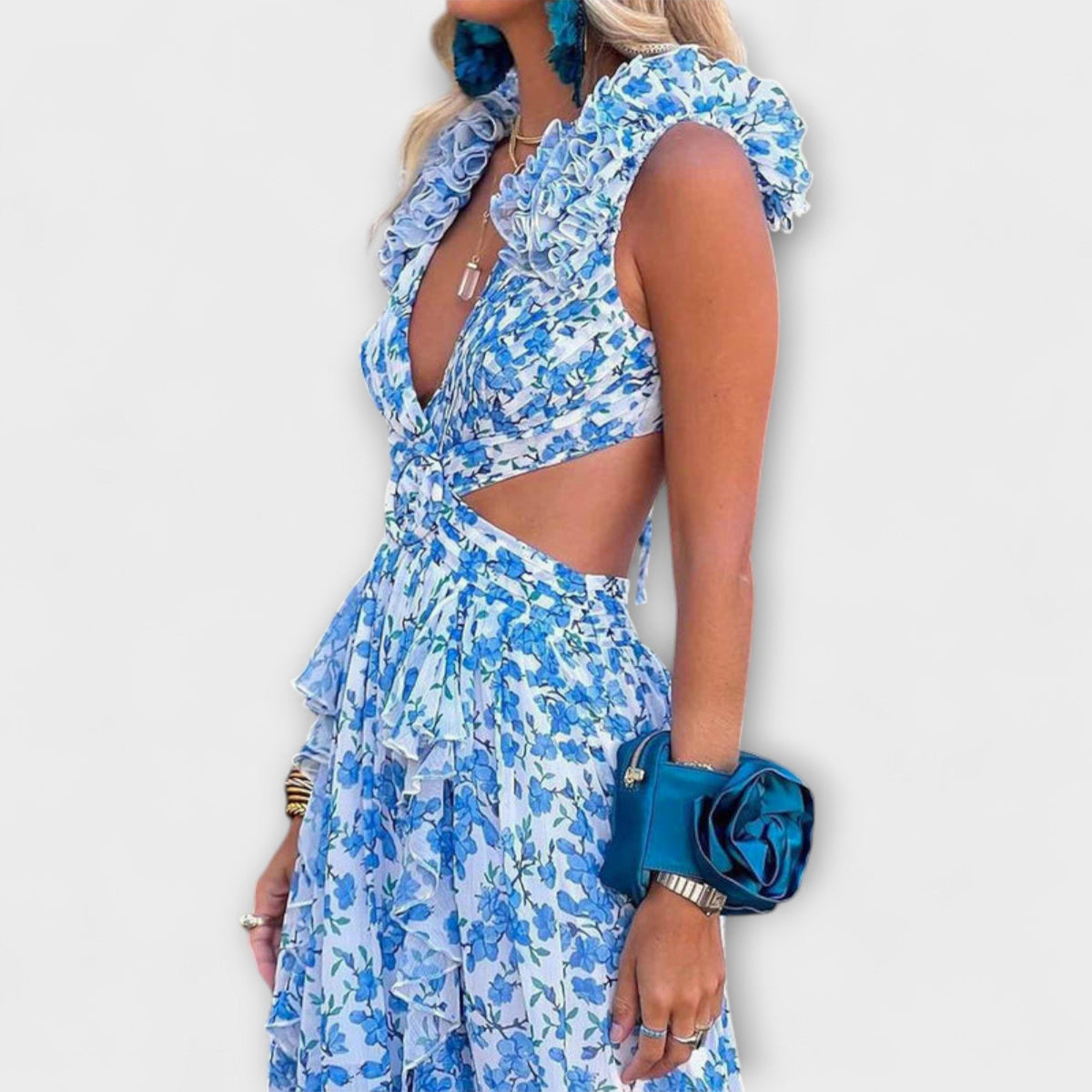 ISABELLA | Vestido maxi con volantes