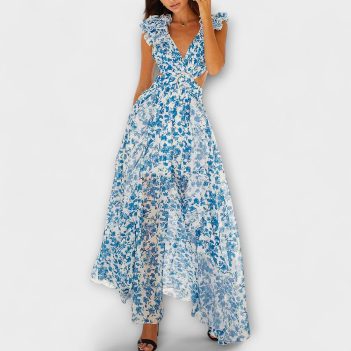ISABELLA | Vestido maxi con volantes