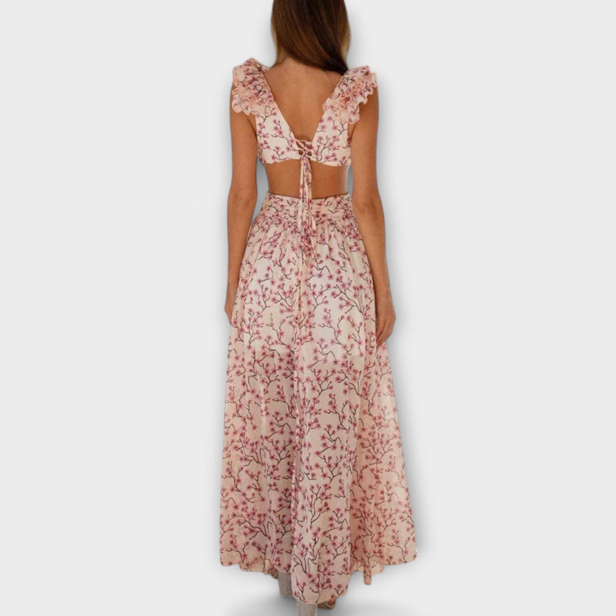 ISABELLA | Vestido maxi con volantes
