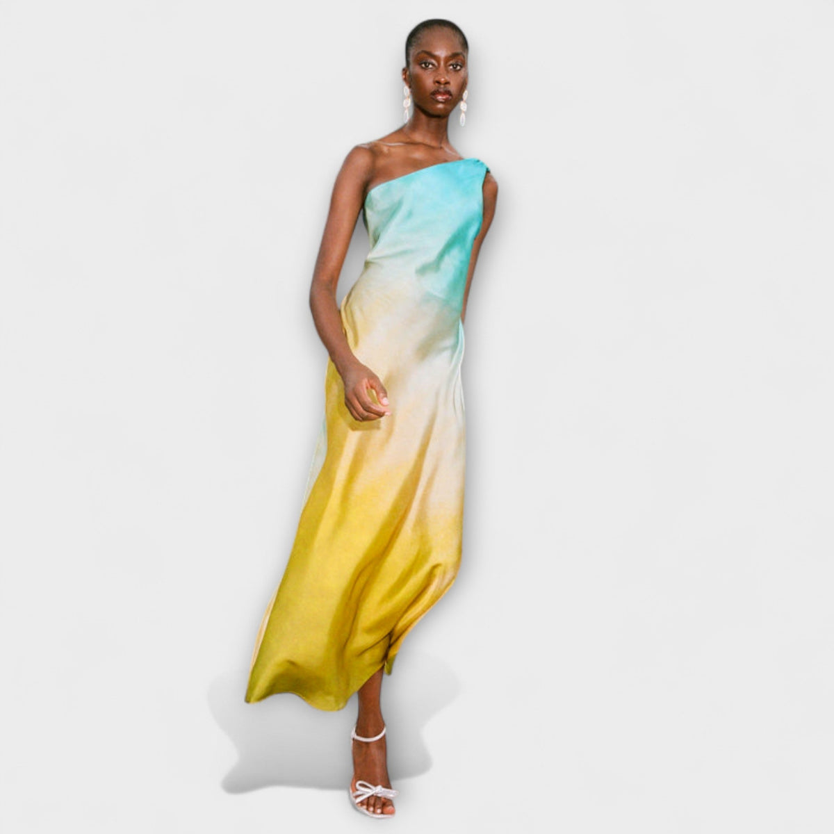 NATALIA | Vestido midi de un hombro