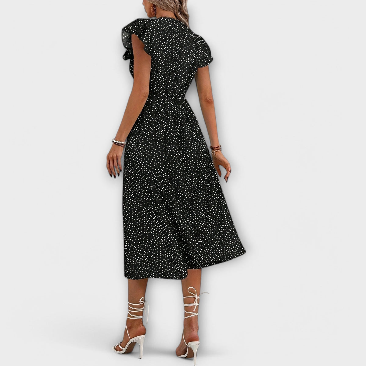 RENATA | Vestido midi con lunares
