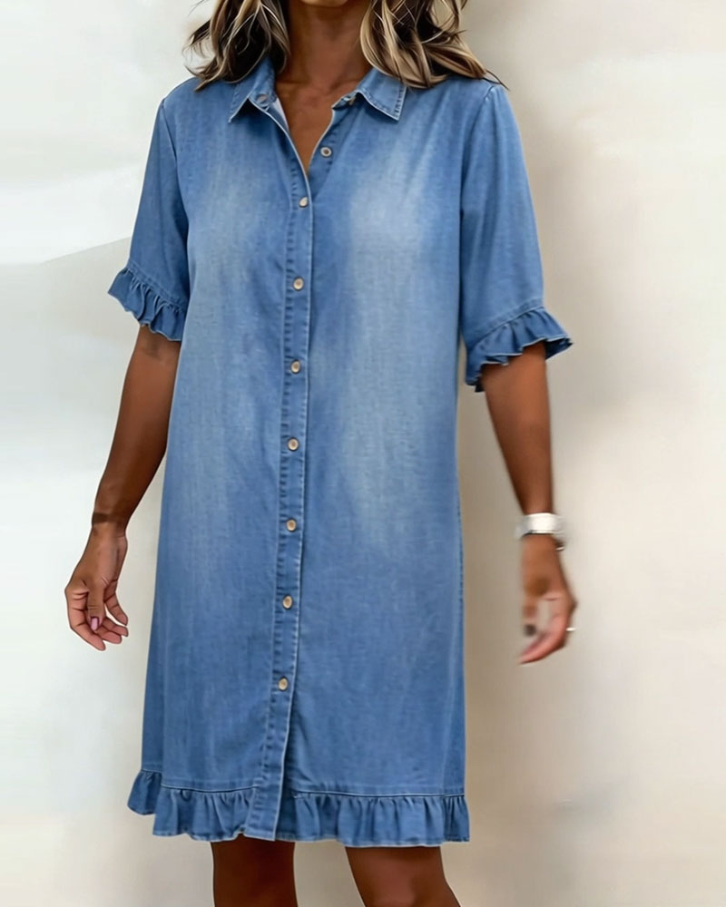XIMENA | Vestido denim con volantes