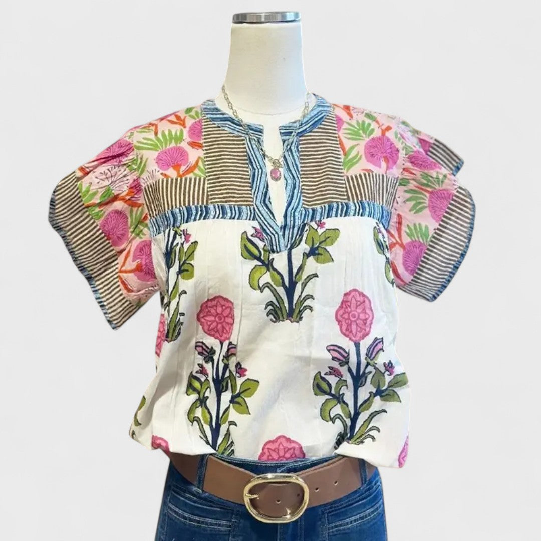 NATALIA | Blusa bohemia bordada