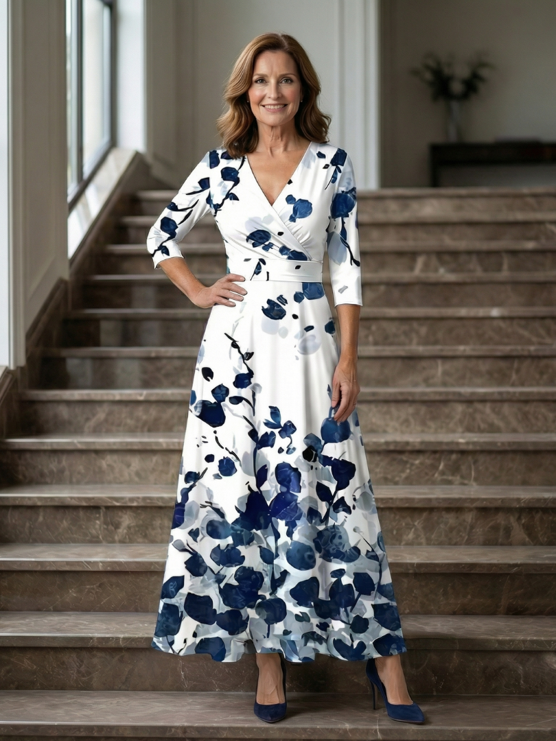 ANDREA | Vestido maxi con escote cruzado