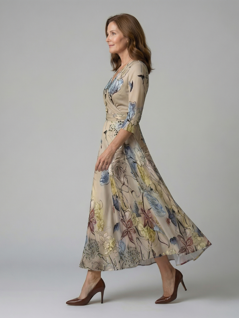 ANDREA | Vestido maxi con escote cruzado