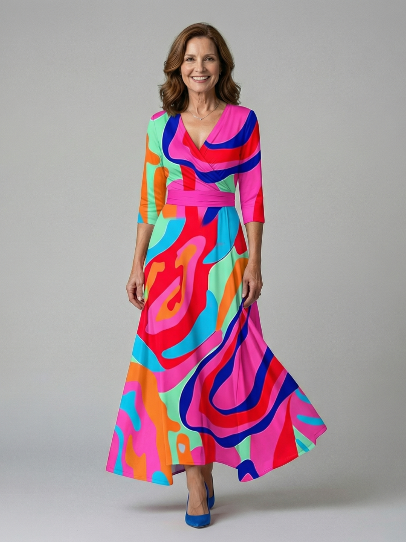 ANDREA | Vestido maxi con escote cruzado