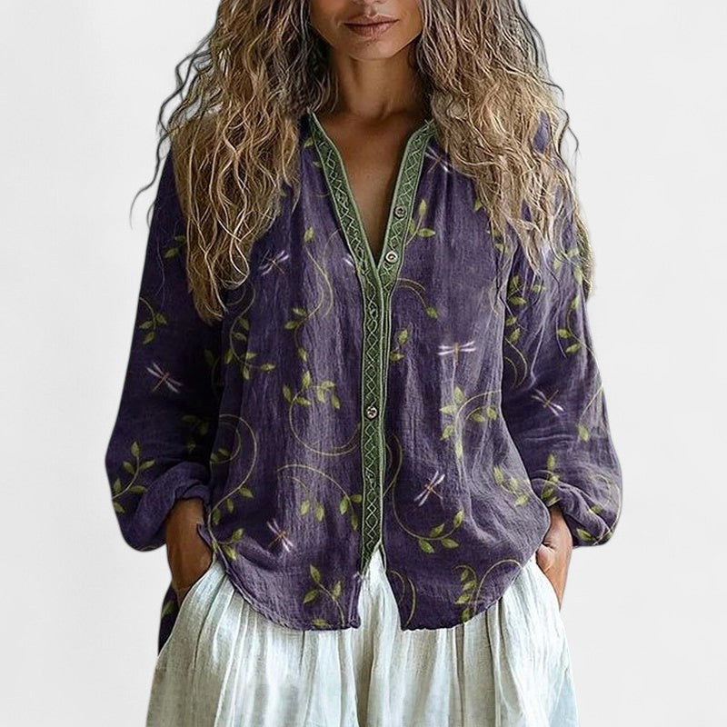 MARÍA JOSÉ | Blusa con estampado natural