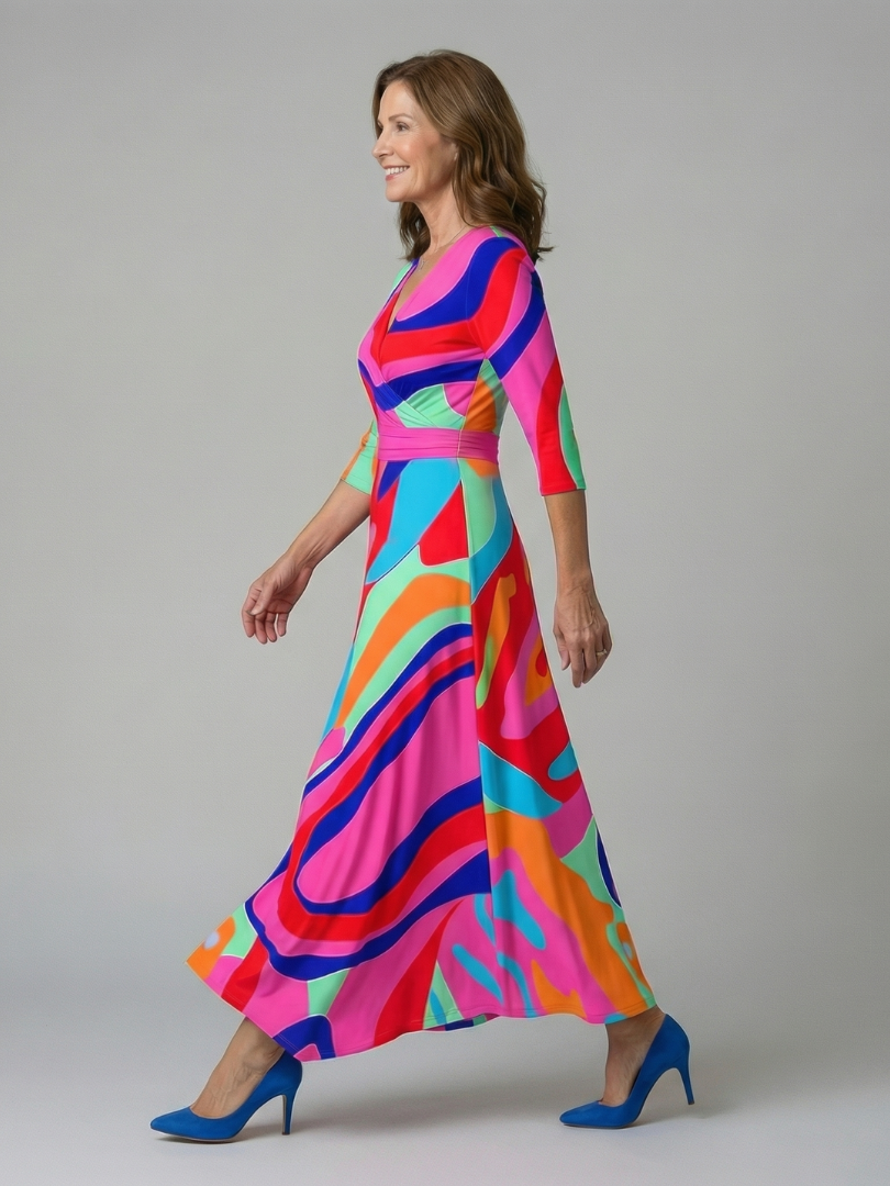 ANDREA | Vestido maxi con escote cruzado