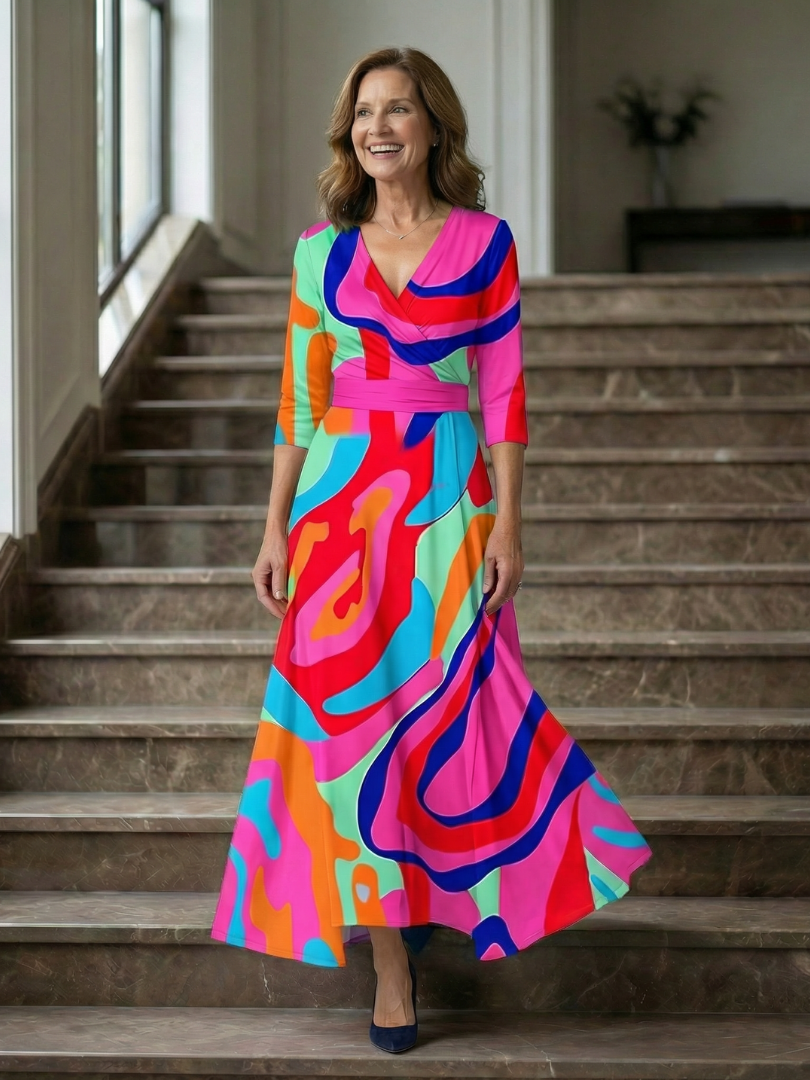 ANDREA | Vestido maxi con escote cruzado