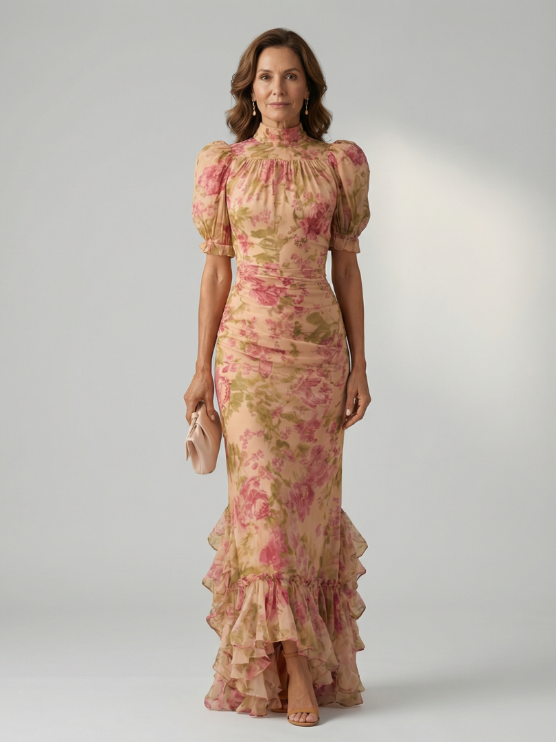 ELENA | Vestido midi de escote alto