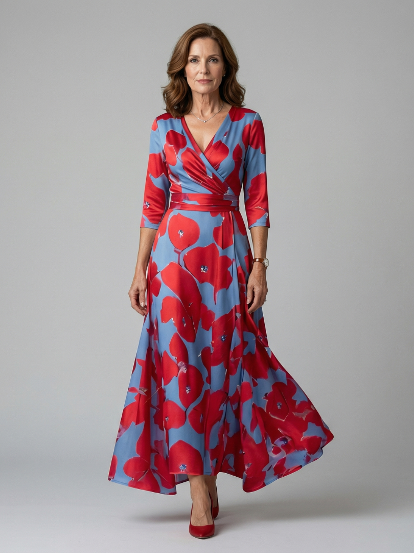ANDREA | Vestido maxi con escote cruzado