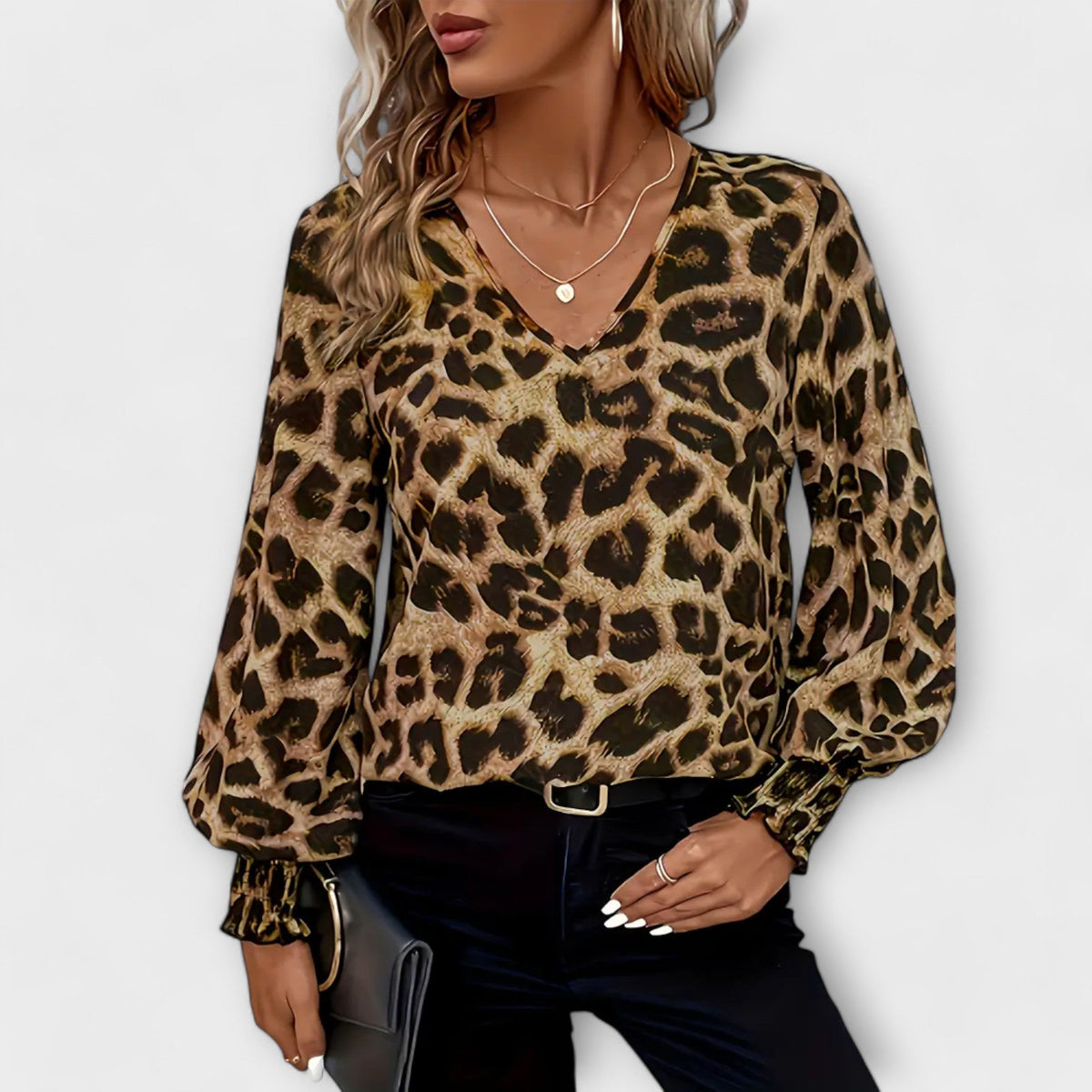 XIMENA | Blusa con estampado de leopardo