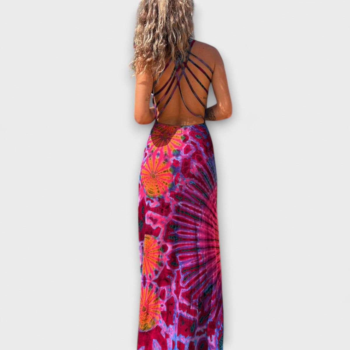 MARÍA JOSÉ | Vestido maxi tie-dye sin mangas