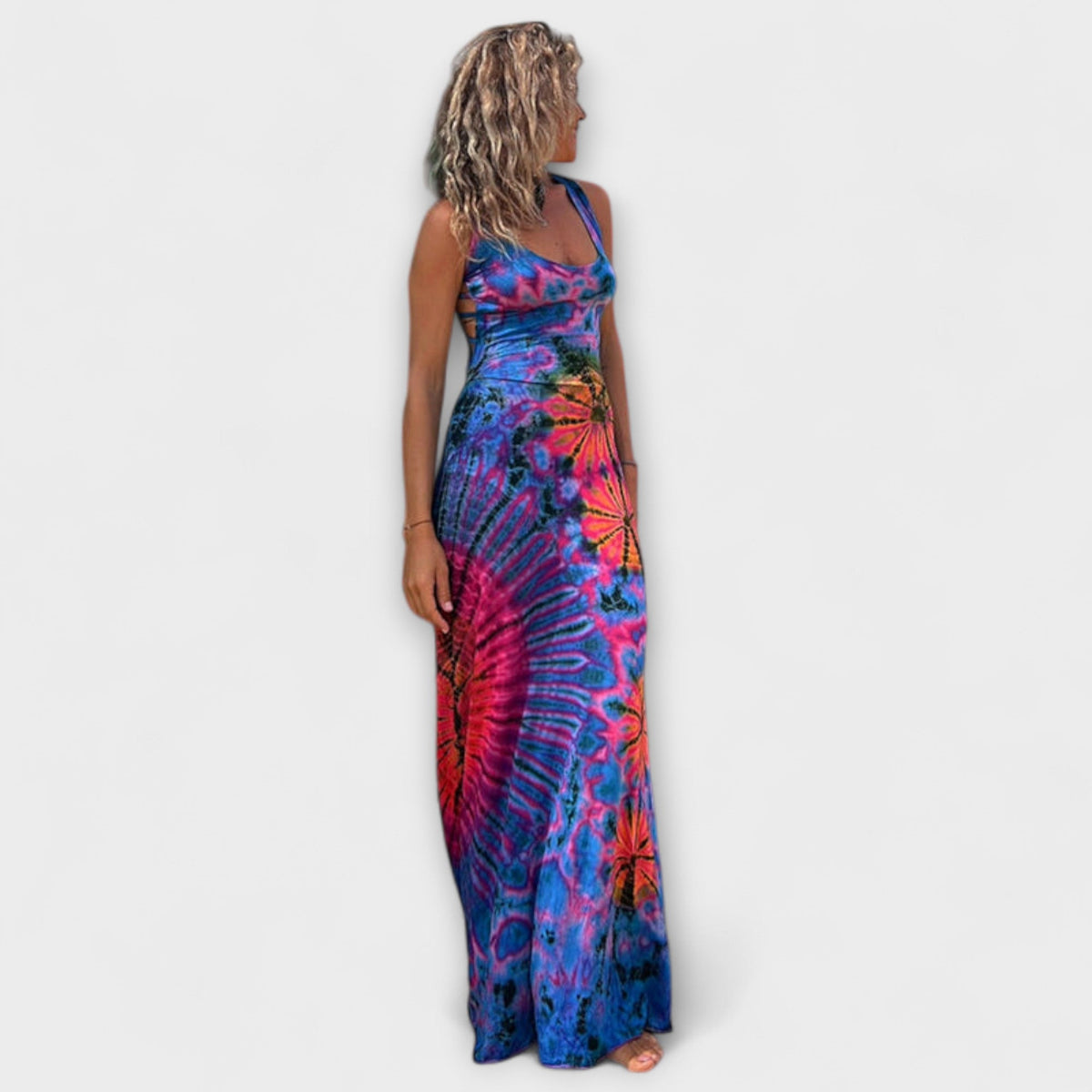 MARÍA JOSÉ | Vestido maxi tie-dye sin mangas