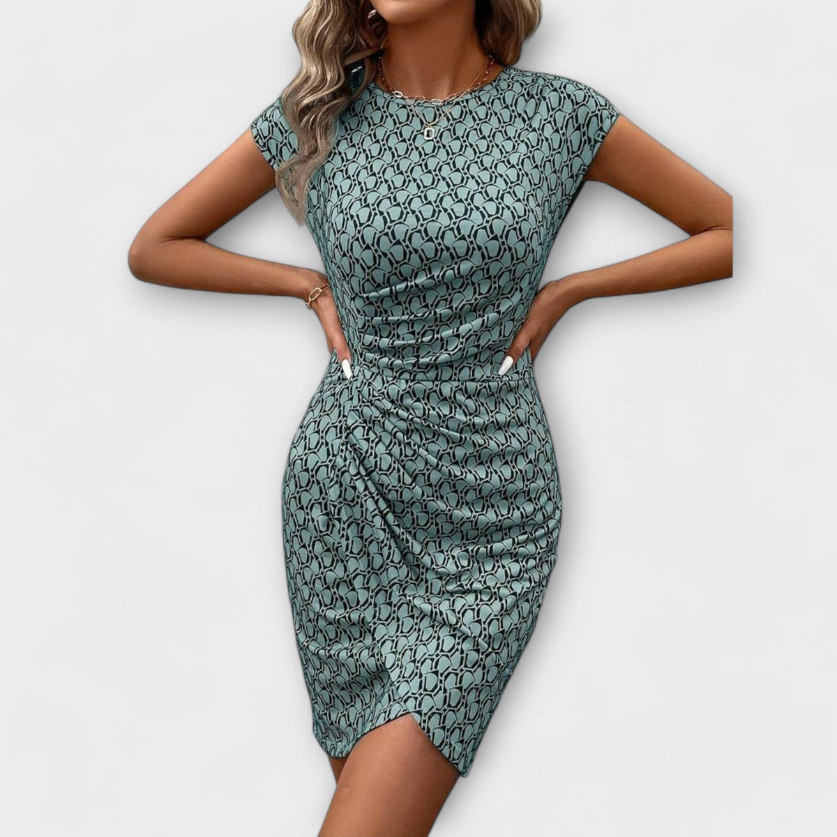 GUADALUPE | Vestido de manga corta estampado