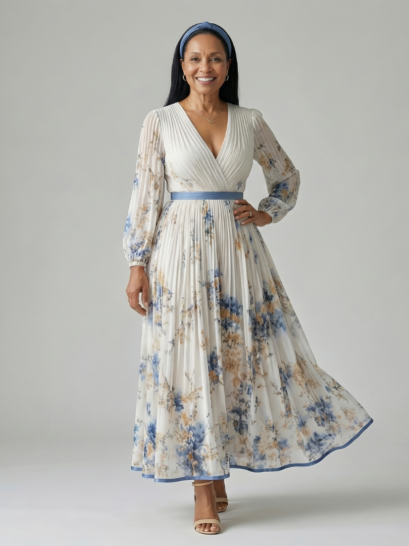 NATALIA | Vestido midi plisado