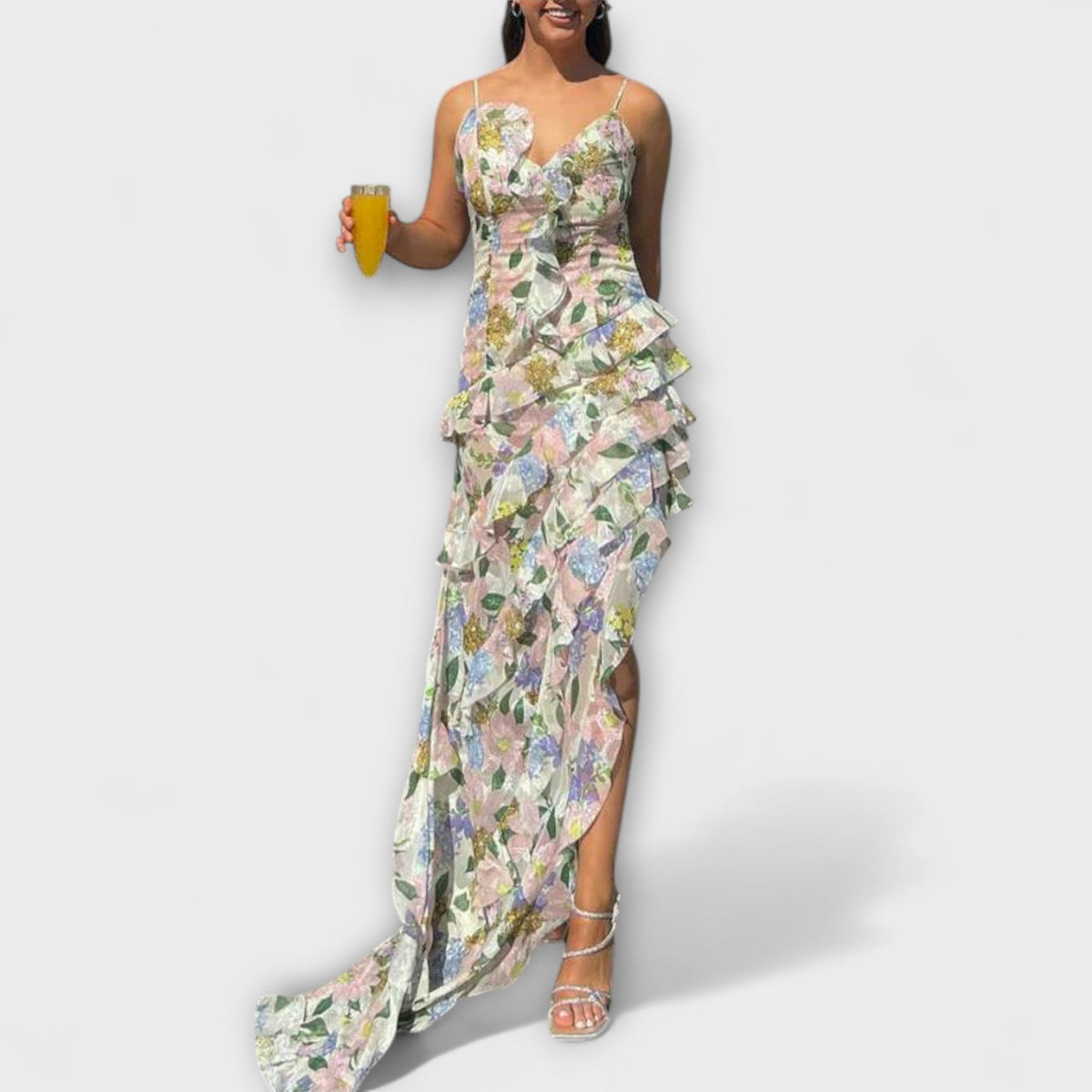 FERNANDA | Vestido con volantes estampado