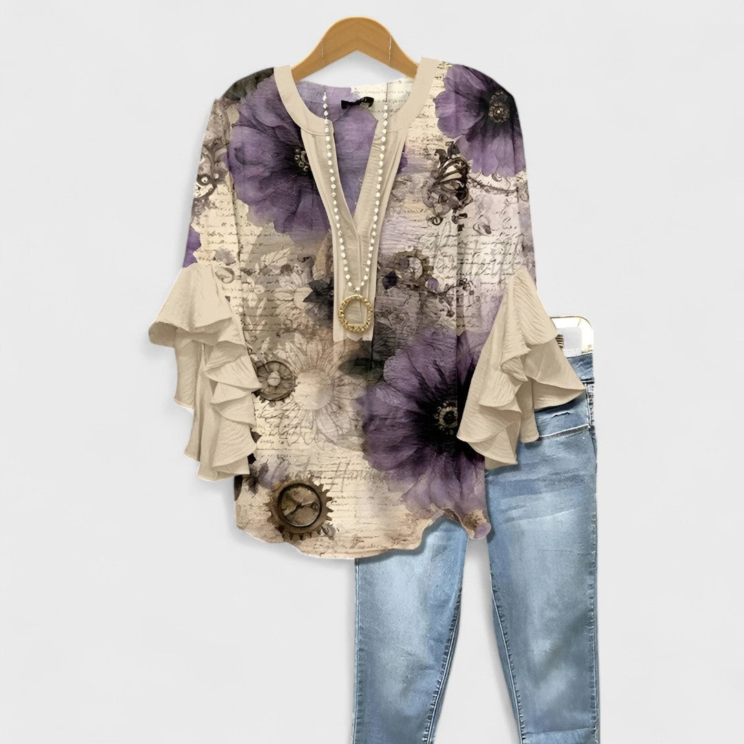 PAOLA | Blusa con escote en lazada