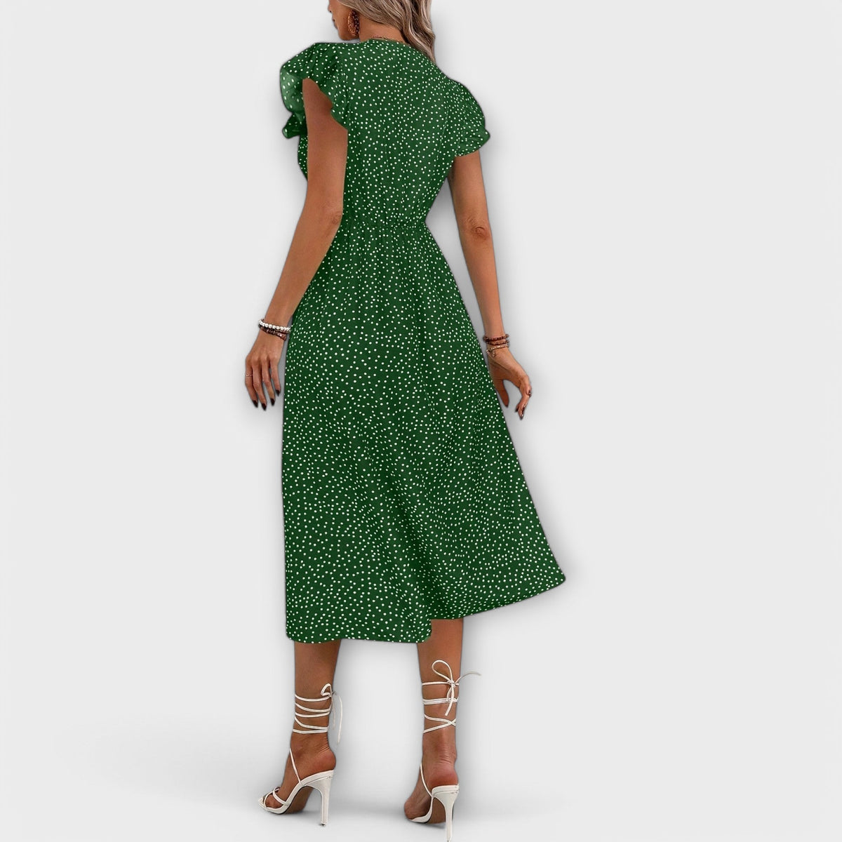 RENATA | Vestido midi con lunares