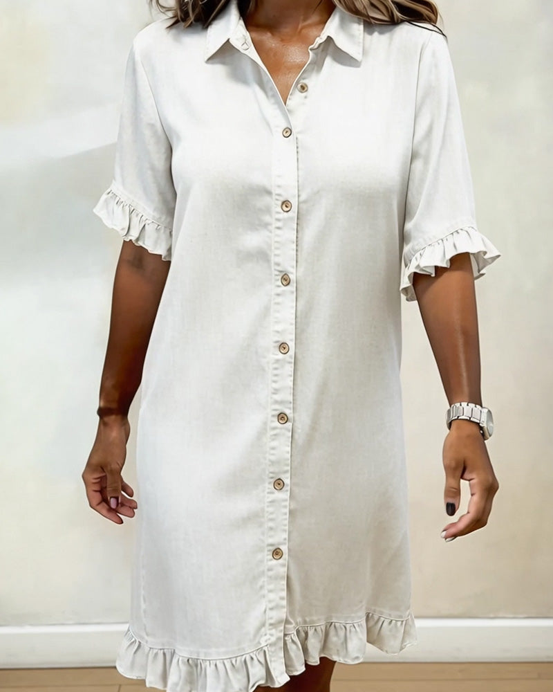 XIMENA | Vestido denim con volantes