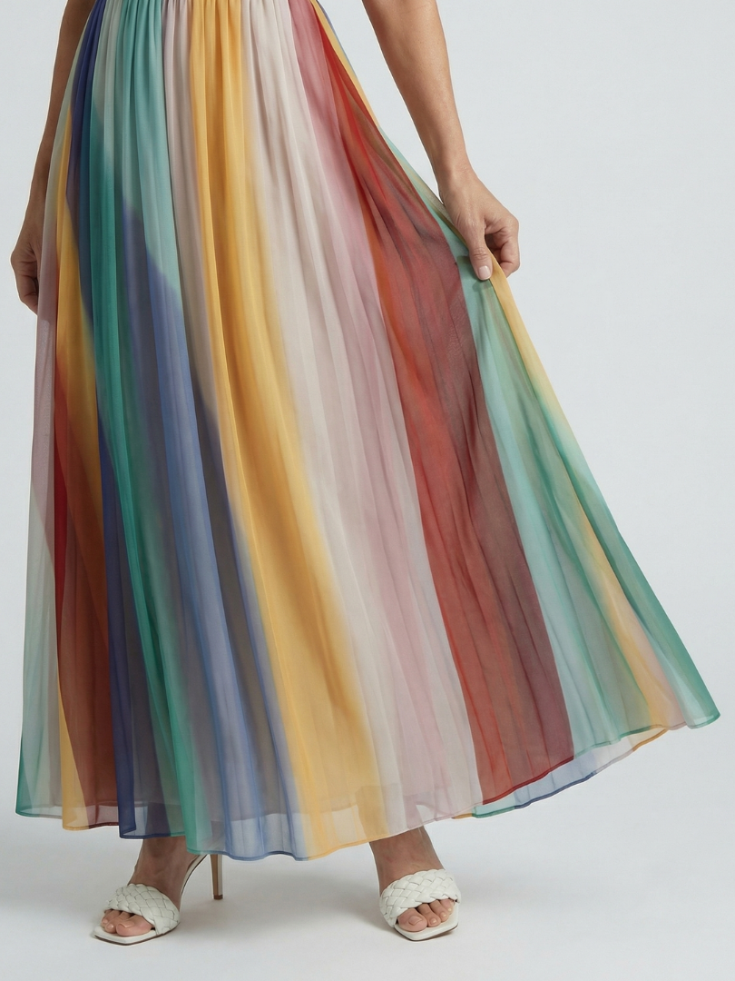 CAROLINA | Vestido maxi a rayas