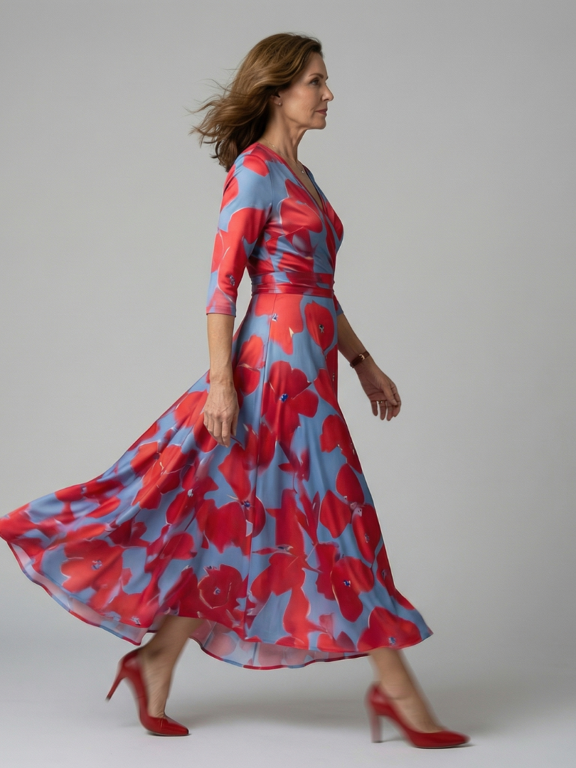 ANDREA | Vestido maxi con escote cruzado