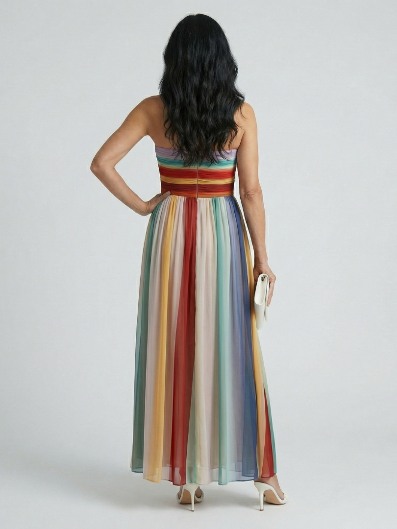 CAROLINA | Vestido maxi a rayas